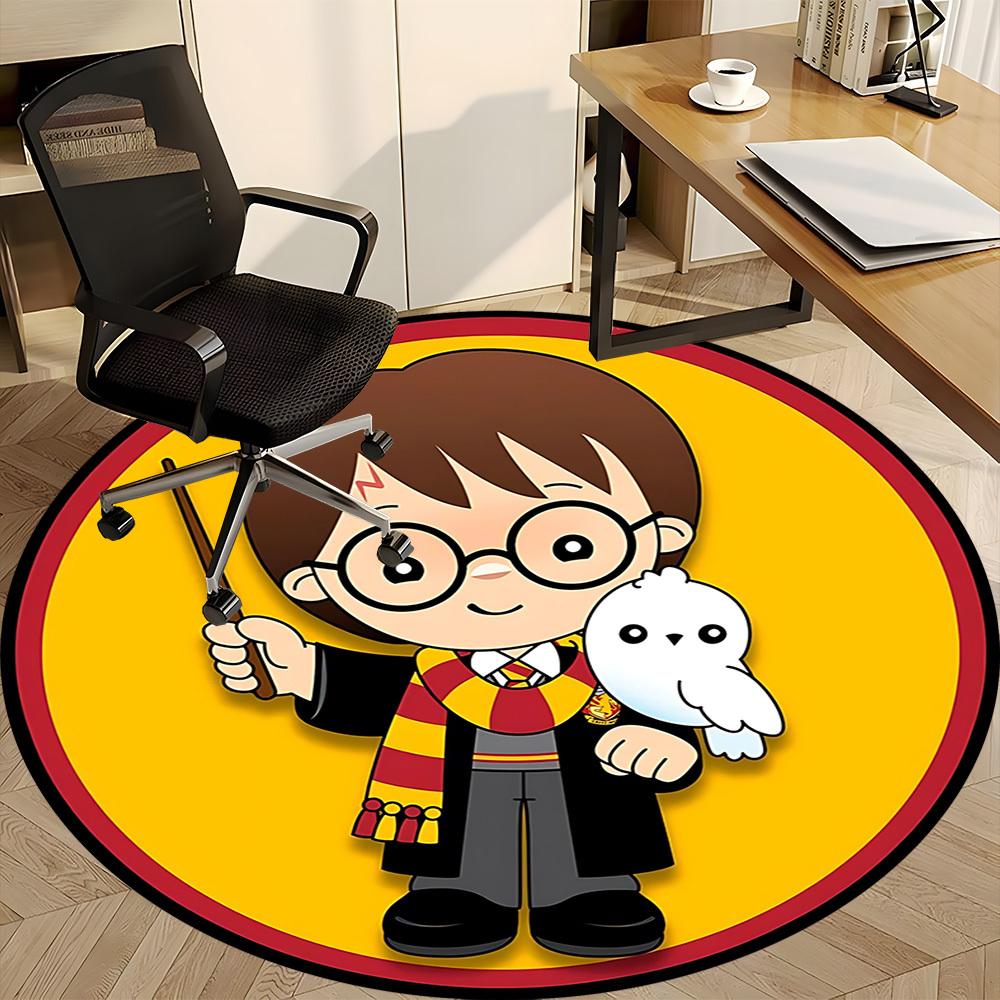 1pc Harry Potter Carpet, Round Non-Slip Durable Large Size Office Carpet, Suitable for Office,yy250908029