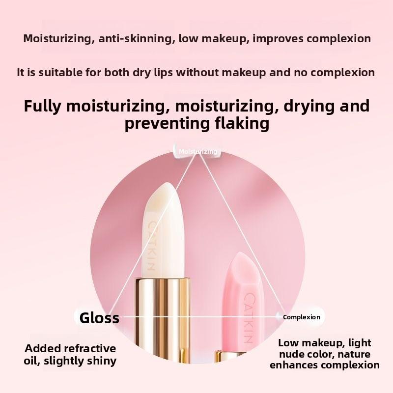 Catkin Color Changing Lipstick For Repairing Dry Chapped Skin,Light Lip Lines,Moisturizing Transparent Lip Balm
