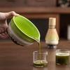 Matcha Tea Ceremony Japanese Tea Ceremony Tea Chashaku Matcha and Whisk 7-Piece Set, Utensils, Bowl, 100-Standing Chasen, (Tea Scoop), Powder, (Green)