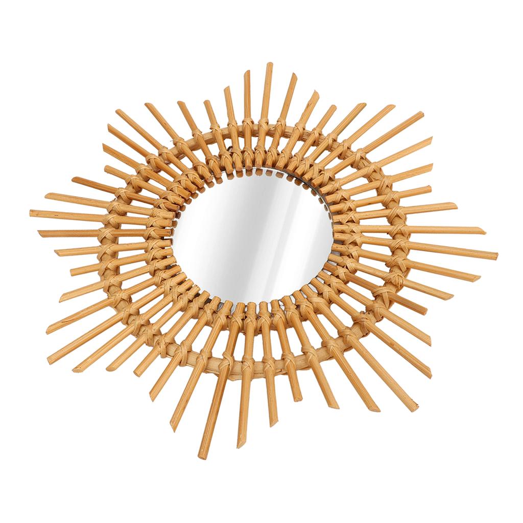 Wall Decor Rattan Mirror Star Shape Unique Simple Handwoven Mirror for Bedroom Living Room Hallway