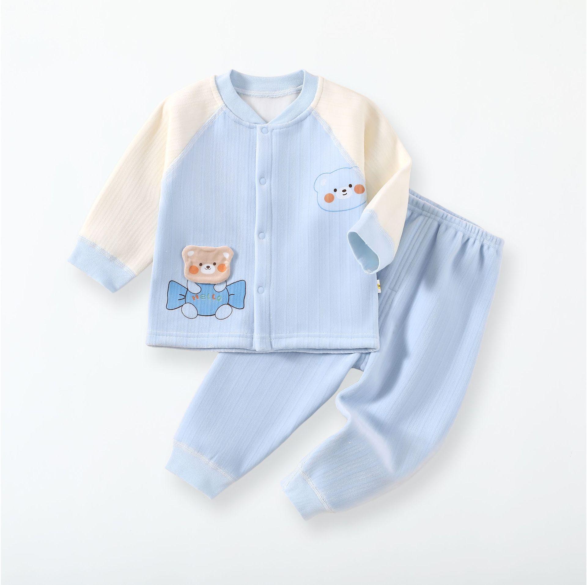 

Newborn Baby Three-Layer Velvet Warmth Set - Unisex Underwear for Boys and Girls 73 cm