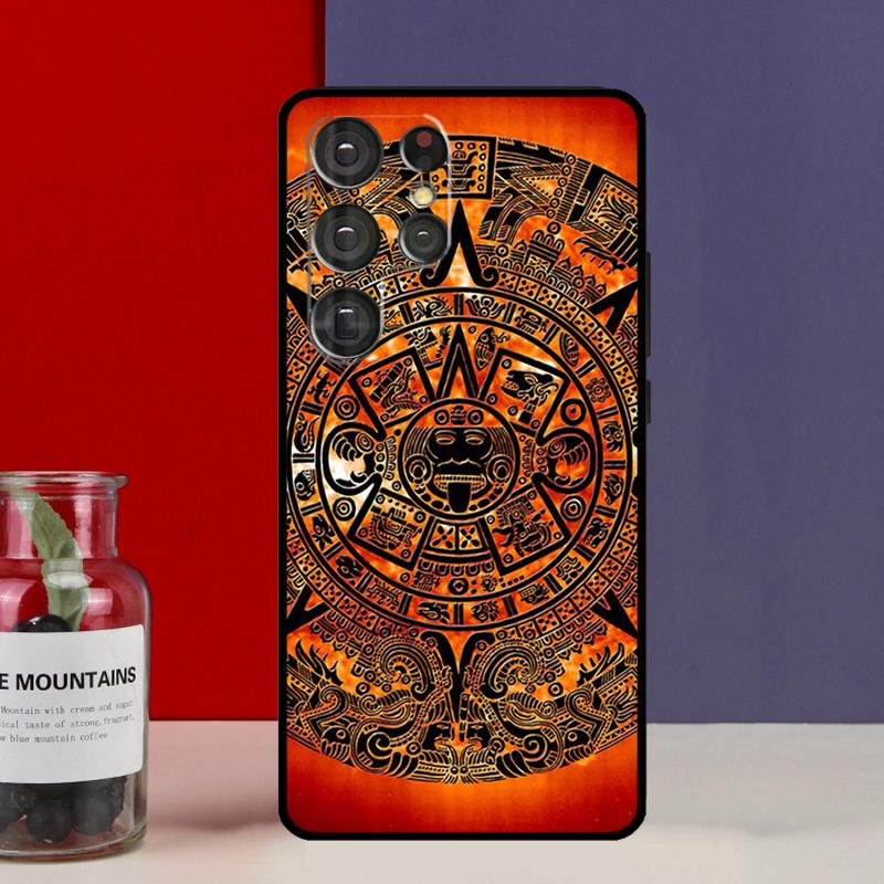 Mayan Calendar Wood Pattern Funda Case For Samsung Galaxy S25 Ultra S9 S10 S20 S21 S22 Plus S23 Ultra S24 FE Phone Cover