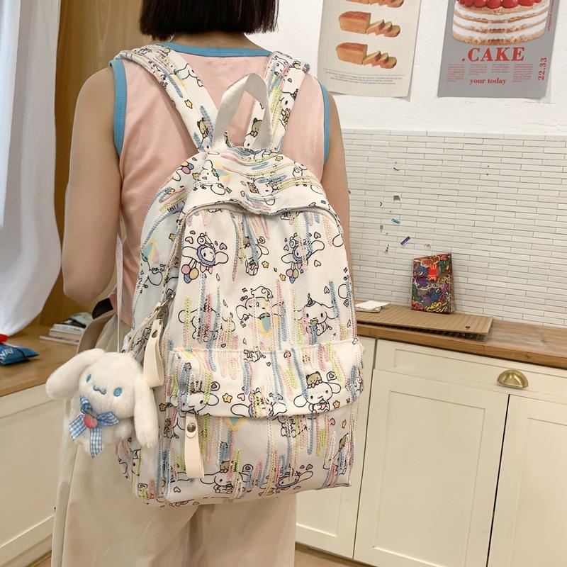 School Bag Women's Bag Cute Cartoon Junior High School High School College Student Trend Fashion Foreign Casual Backpack