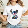 Trendy Harajuku Aesthetic Unisexs Summer Shortsleeved Tshirt Street Style Lilo Stitch Family Clothes Unisex Clothing