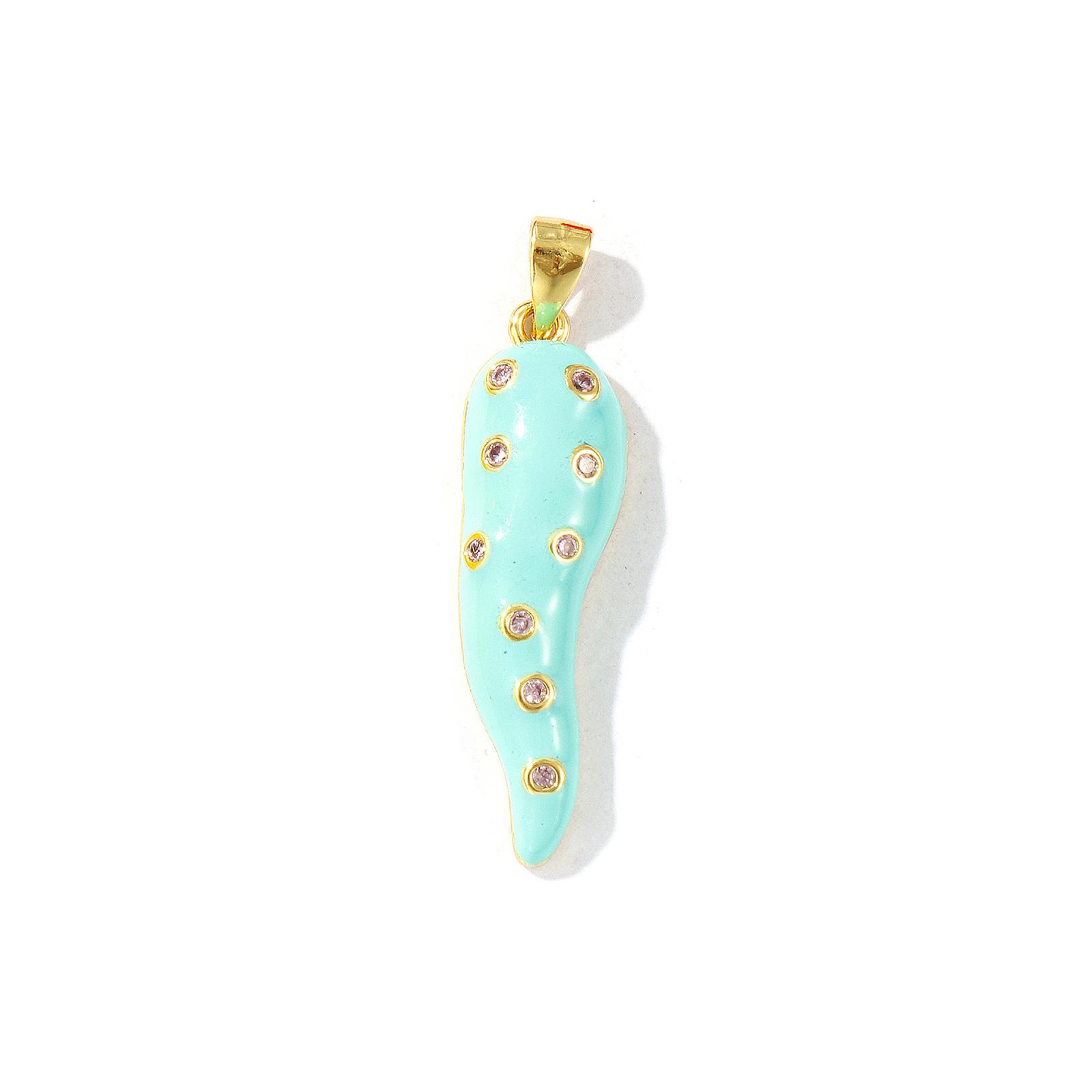 

1 Piece 18K Gold Plated Charms Oil-Dripped Italian Horn Pepper Brass Enamel Pendant For DIY Necklace Jewelry Making Findings синій