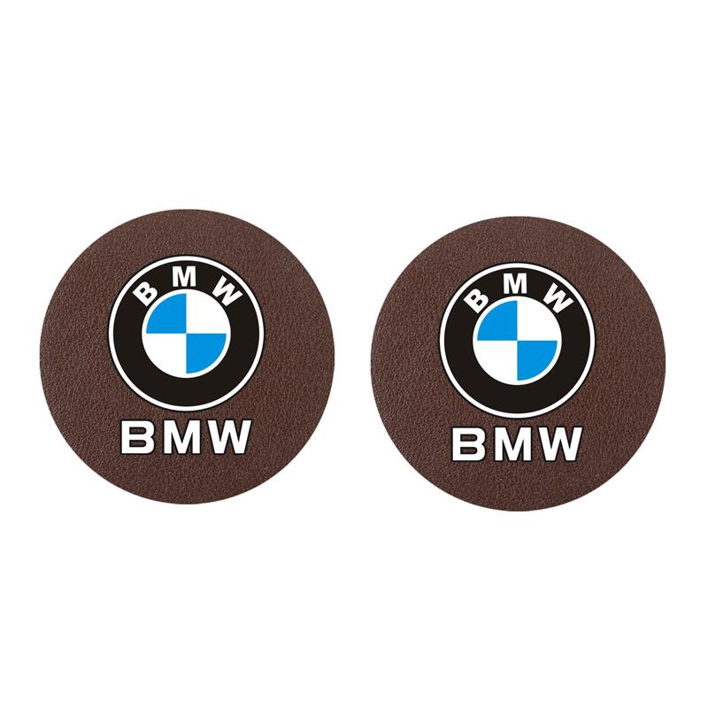 NNEJ4 2Pcs Car Coasters Carbon Fiber Cup Holder Mat For BMW Mini Cooper One JCW WORKS F54 F55 G30 G05 Car Interior Decorative Coasters
