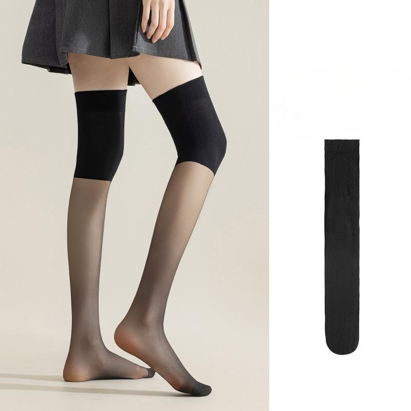 Spring, Autumn and Winter Knee Protection, Air-conditioned Silk Stockings, Long Stockings, Anti-snagging Silk Spliced Over-the-knee Stockings
