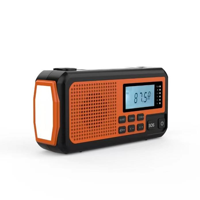 Multifunctional Solar Hand-Cranked Emergency Radio with Flashlight and Power Bank