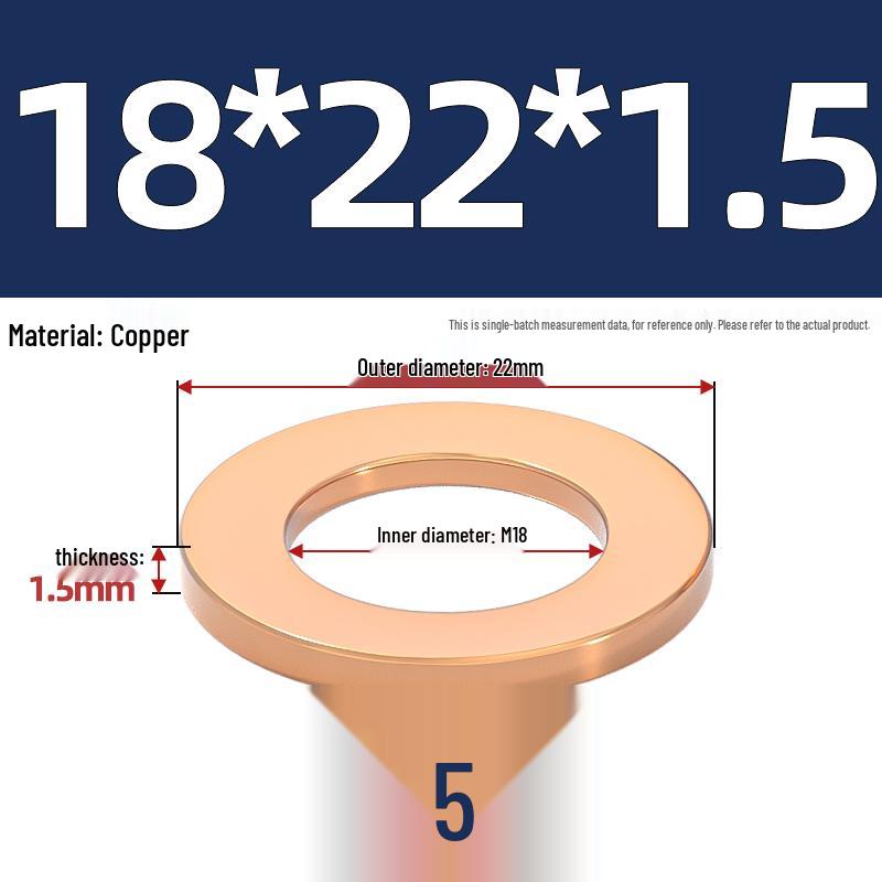 National Standard Red Copper Gasket Seal Ring and Flat Washer M3-M60mm for Marine Instruments