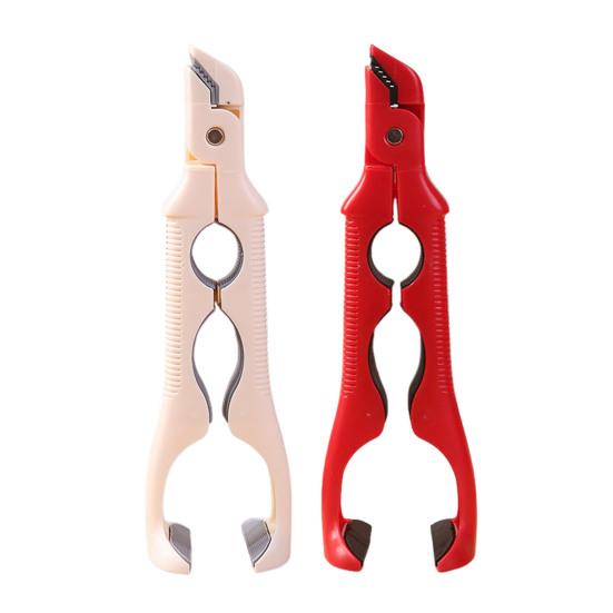 3-in-1 Hot Plate Gripper Tongs Heat Resistant Bowl Tongs Non-Slip Plate Lifter with Built-in