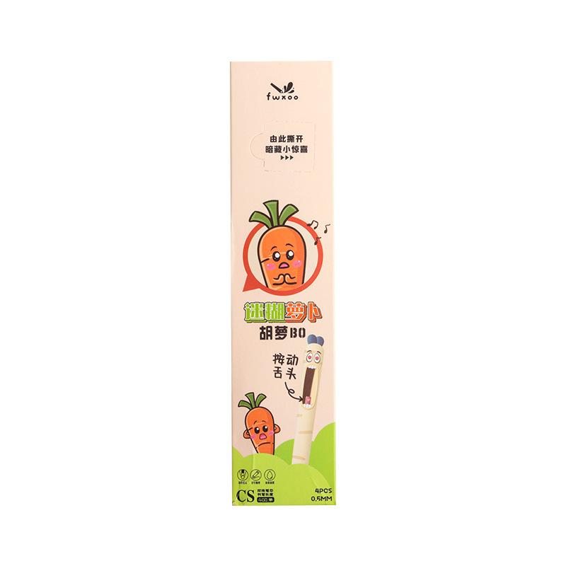 Creative Radish Push Gel Pen Funny Decompression Pen Retractable Tongue Out Refill Pen for Daily School Office Writing