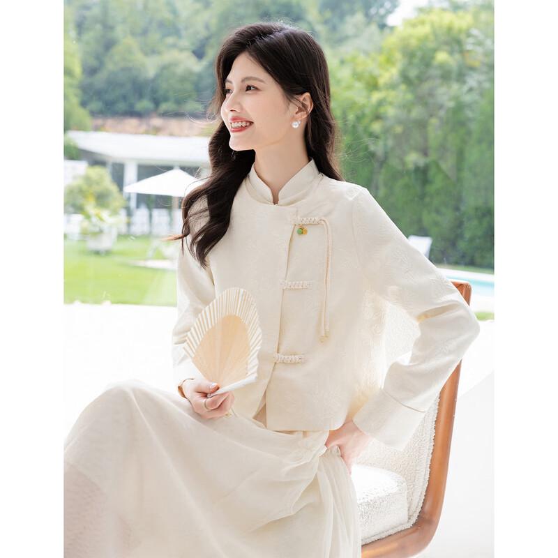 Mokana Women's Chinese Style Long Sleeve Top & Mid-Length Dress Set