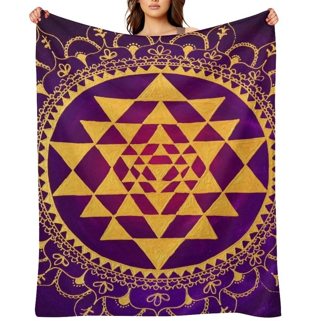 Heilige Geometrie Sri Yantra Überwurfdecke Luxus St Bett Modische Decken für Bett Luxus Überwurfdecken