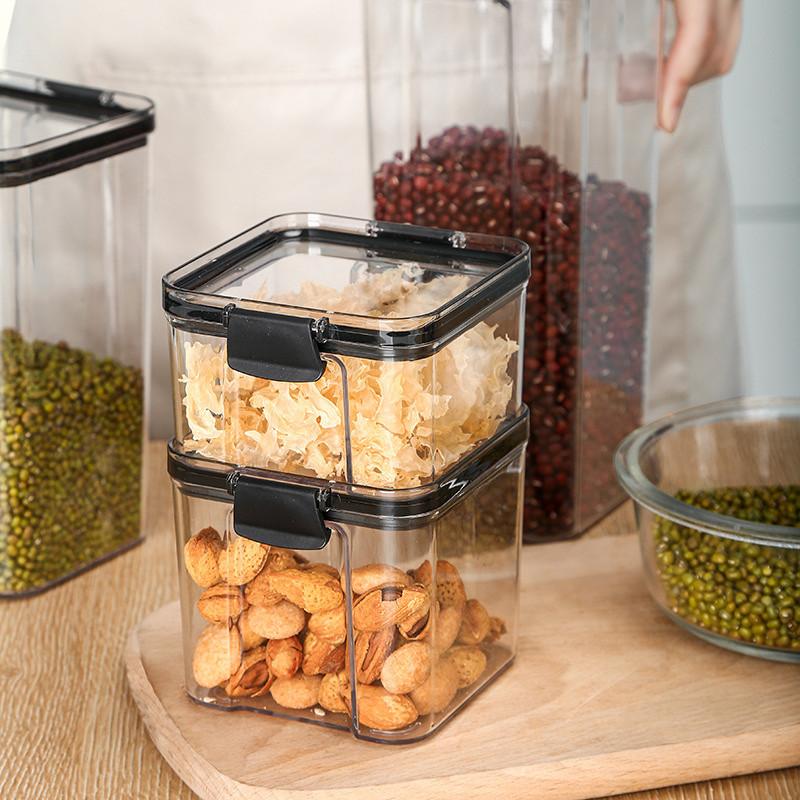 Küche Lebensmittel Getreide Behälter Vierkantmutter Snack Lagertank Luftdichte Speisekammer Transparente versiegelte Aufbewahrungsbox günstig kaufen — Preis, kostenloser Versand, echte Bewertungen mit Fotos — Joom