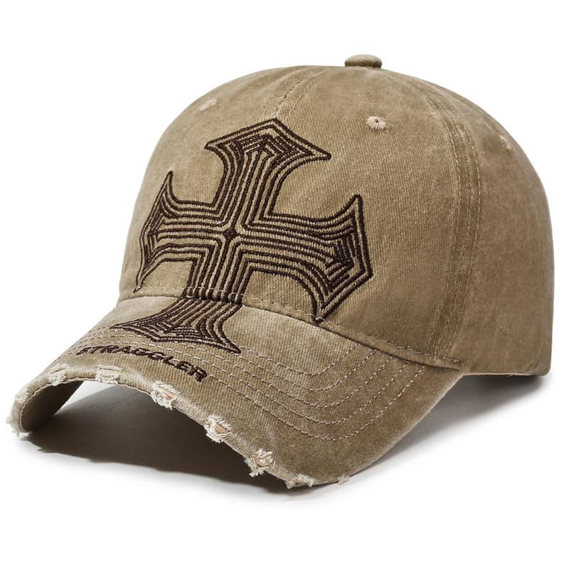 Embroidered Cross Baseball Cap for Men Women Vintage Design Sun Hat Hip Hop Fashion Caps GZW
