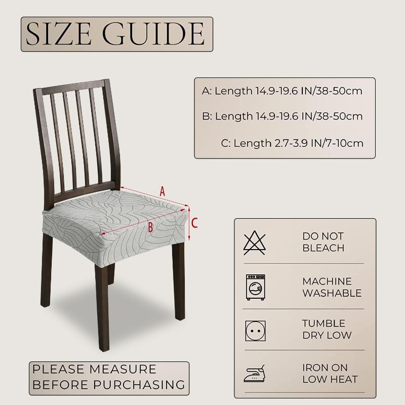 Stretch Dining Chair Cover 1pc Leaf Jacquard Dustproof Slipcover Easy to Install for Home Hotel Wedding Decoration