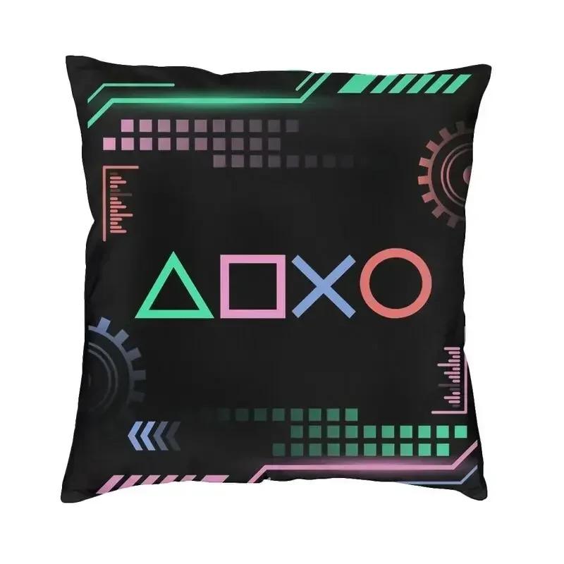 Home Decor Retro Gaming Icons Pattern Pillow Cover Pattern Cushion Cover Suitable for Sofa Bedroom Car Pillow Cover