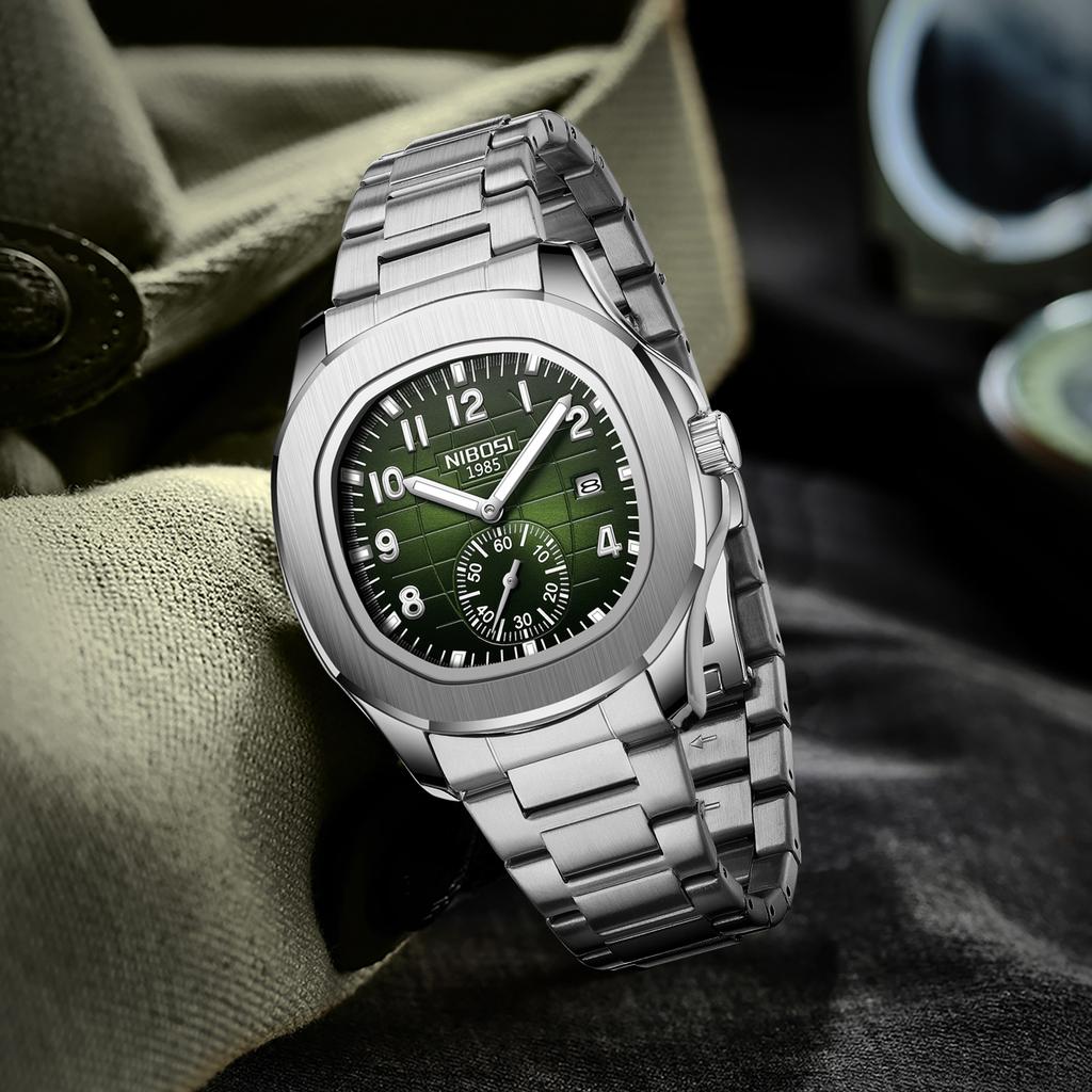 Luxury Men Watch Business Waterproof Male Clock Luminous Date Stainless Steel Square Quartz Man Watches