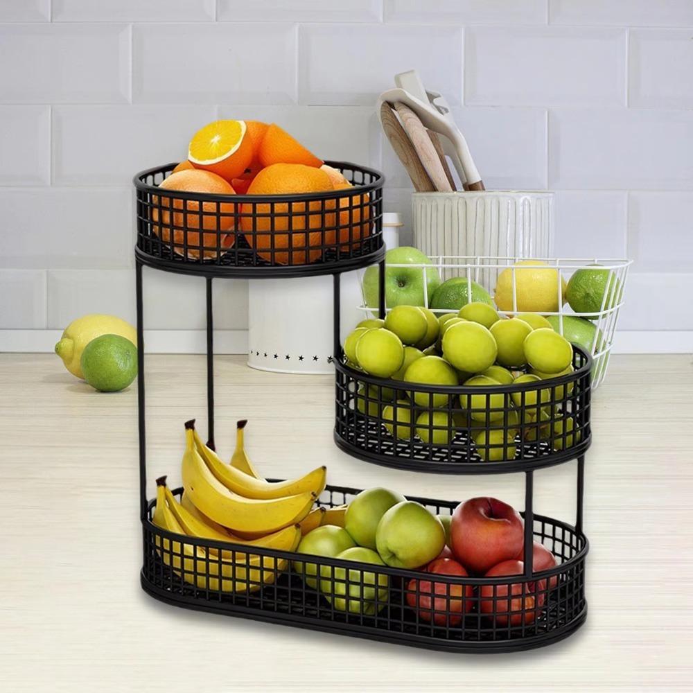 3 Tier Fruit Storage Basket Nordic Style Vegetable Storage Rack Fruit Serving Tray  Countertop