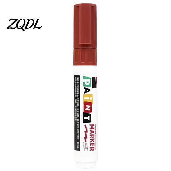 Plastic Surface Paint Pens 12 Colors Flat Tip Marker, Oil Based Broad Pen for Metal Tire Rubber Steel Glass Leather, Waterproof Quick Dry Touch