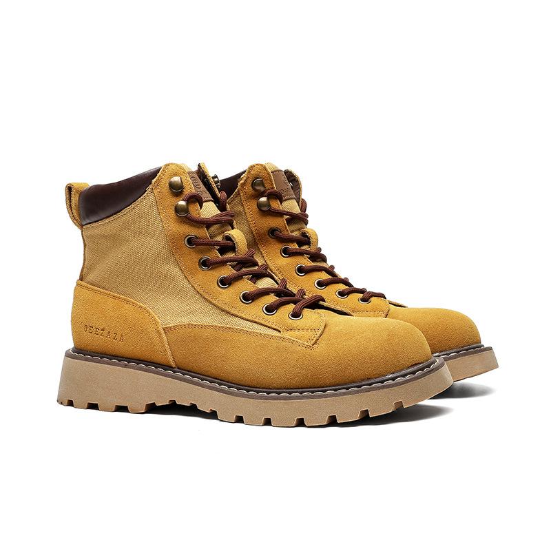 2952 Men s Martin Boots Autumn and Winter Fleece Thickened Rhubarb Boots Men s and Women s Couples Outer Wear Mountaineering Tooling Desert Boots 35-Female code 8697₽