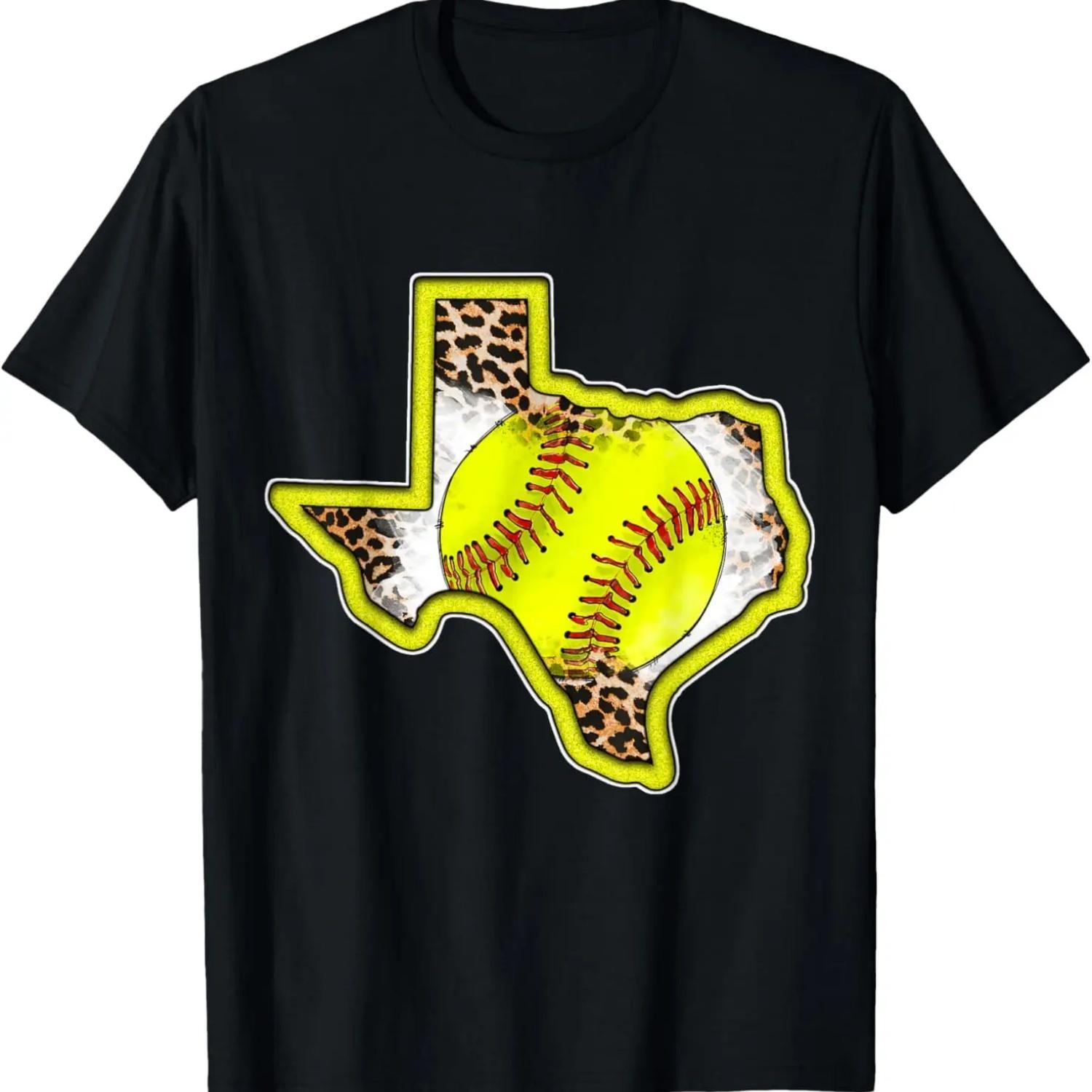Texas Map Softball T-Shirt S чёрный