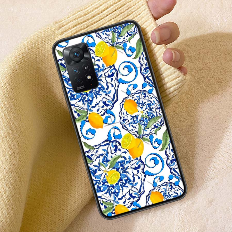 Mediterranean Lemon Phone Case For Redmi Note 13 14 15 Pro Plus 12 13C 12C 15C 9 10 10C 9T 9C 9A TPU Soft Cover Clear Cell Cases