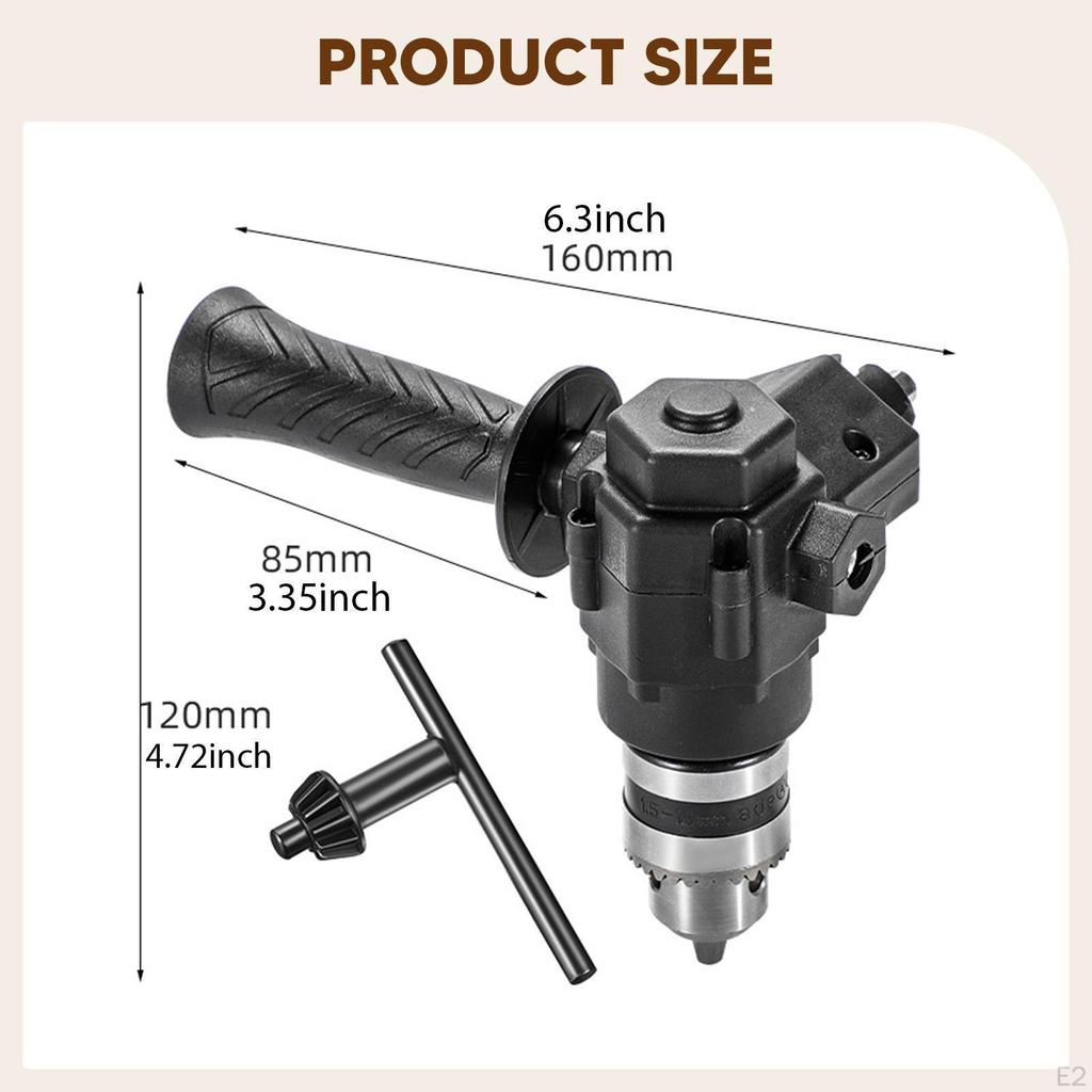 Right Angle Drill Attachment,Angle Bend Extension with Chuck Key,Drill Adapter,90 Degree Rotation