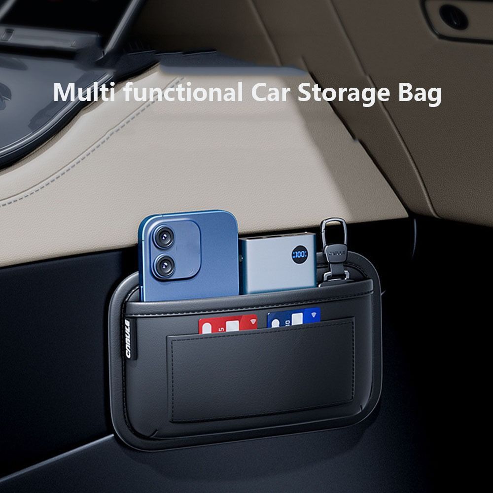 PU Leather Car Organizer Storage Bag Reserved Car Purse Bag  Receipts  Card