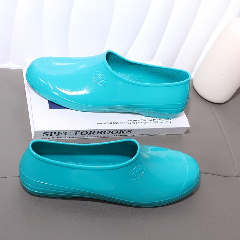 

обувь дождевая обувь женская водонепроницаемая мужская обувь желтая говяжья жила рабочая кухонная обувь износостойкая строительная площадка нескользящая плоская подошва короткое голенище 40