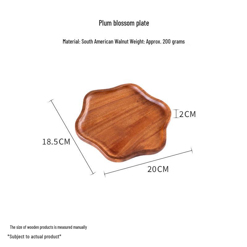 Walnut Octagonal Tea Tray, Irregular Waterproof Solid Wood Plate, Dried Fruit & Photography Display