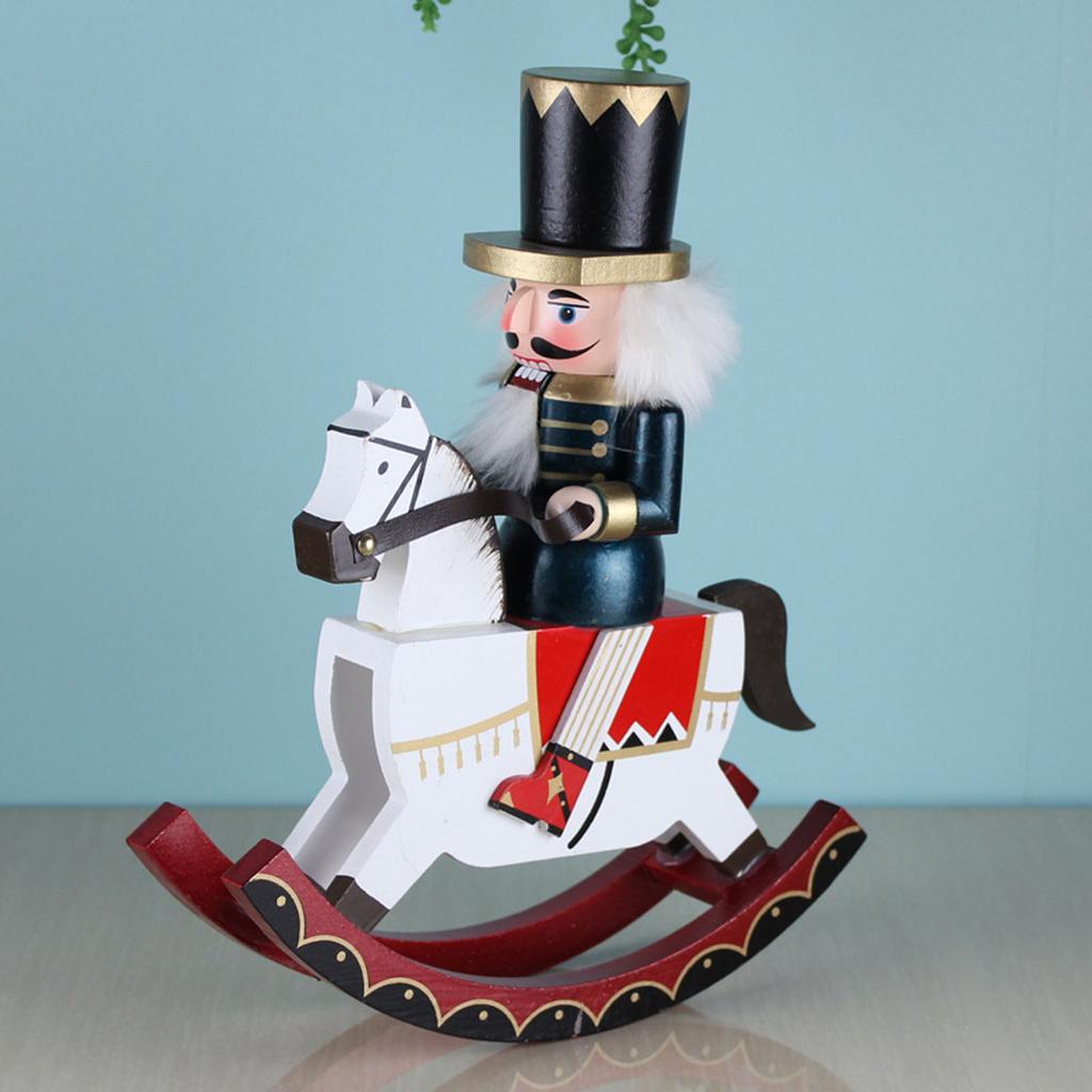 Nutcracker Rocking Horse Puppet Soldier European Home Accessories Desktop Living Room Boys And Girls Gift Decoration Ornaments