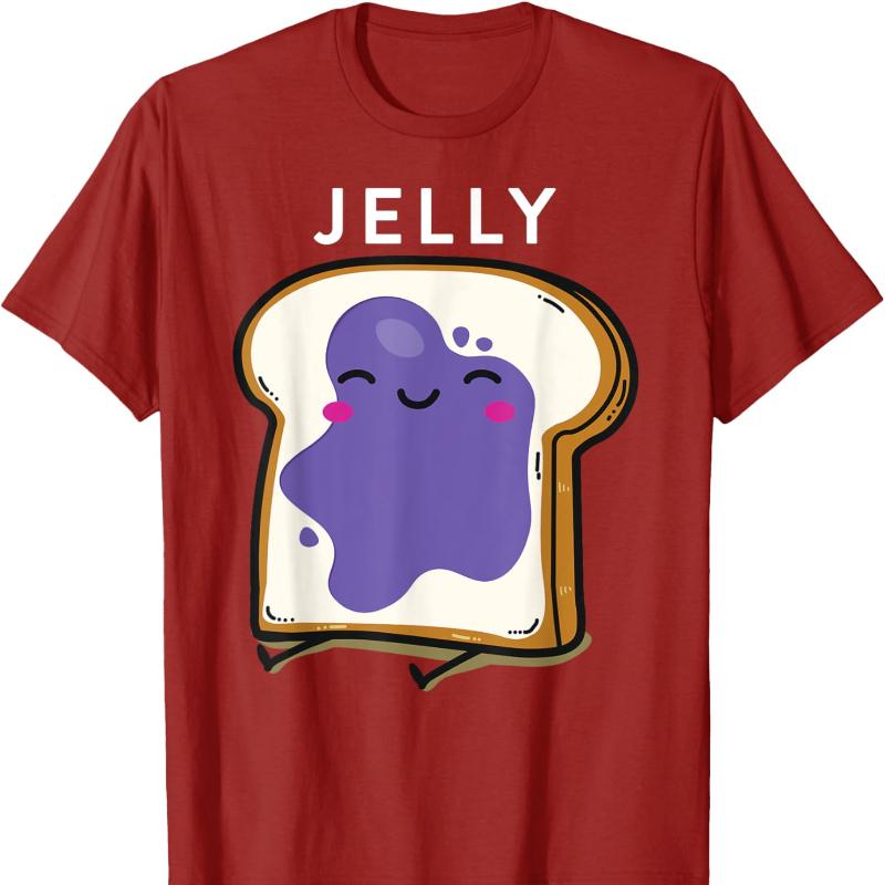 

Peanut Butter Jelly Matching Couple Shirts Funny Outfits Cotton TShirt Novelty Trending Creative Unisex Neck Short Casual Tee 4XL