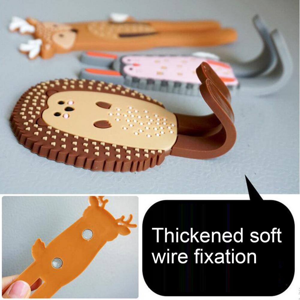 Refrigerator Magnet Cute Animal Shape Silicone Magnetic Hook Decorative Fridge Sticker Hanger Hook For Home