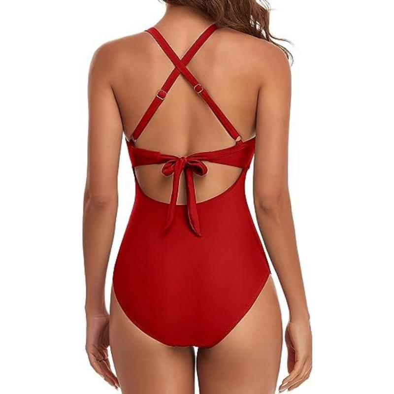 One-piece SSwimsuit for Women, European and American Backless Splicing Sexy Bikini Swimsuit