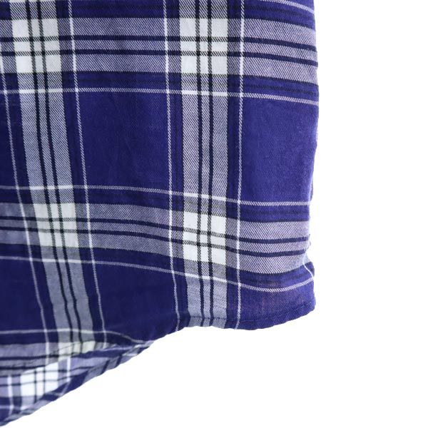 BARACUTA Made In Japan Check Pattern Long Sleeve 2WAY Shirt M Bluish Men's Used