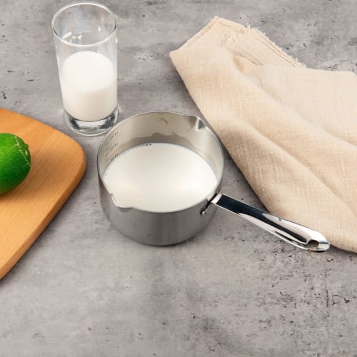 IMEEA Milk Pan, Saucepan, 18-10 Stainless Steel, Induction Compatible, 600ml, Mini Milk Pan, Silver