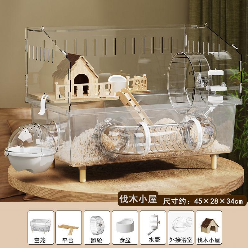 Großer Acryl Klar Hamster Villa Käfig für Syrische Gold Teddybär Luxus Lebensraum Stapelbar DIY Lebensraum Terrarium
