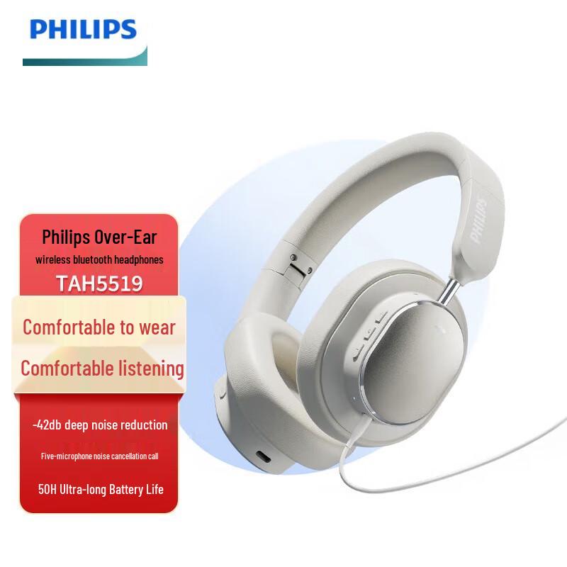 

Philips TAH5519 Wireless ANC Over-Ear Headphones