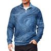 Men's Loose Casual 1/4 Zip Sweatshirt Fashion Printed Long Sleeve Top With Pockets
