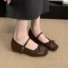 Inner Height Increase Shallow Single Shoes Women's Spring New 2025 Spring New Retro Evening Thick-soled Mary Jane Shoes