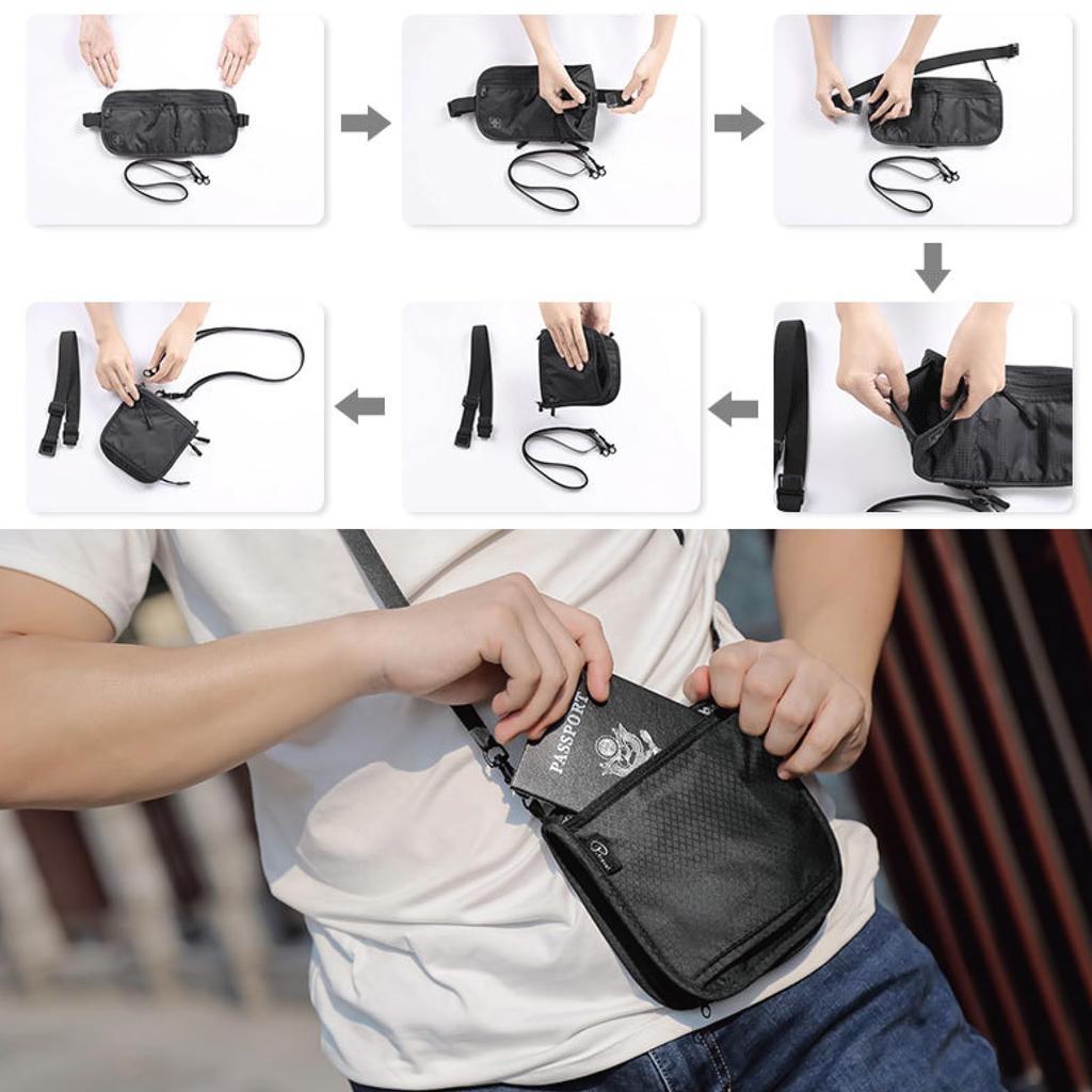 Passport Neck Security Travel Waist Travel Money Belt [TRIWONDER] Case, Strap, Pouch, 2-Way, Anti-Skimming, Essentials, Pouch, Wallet, RFID,