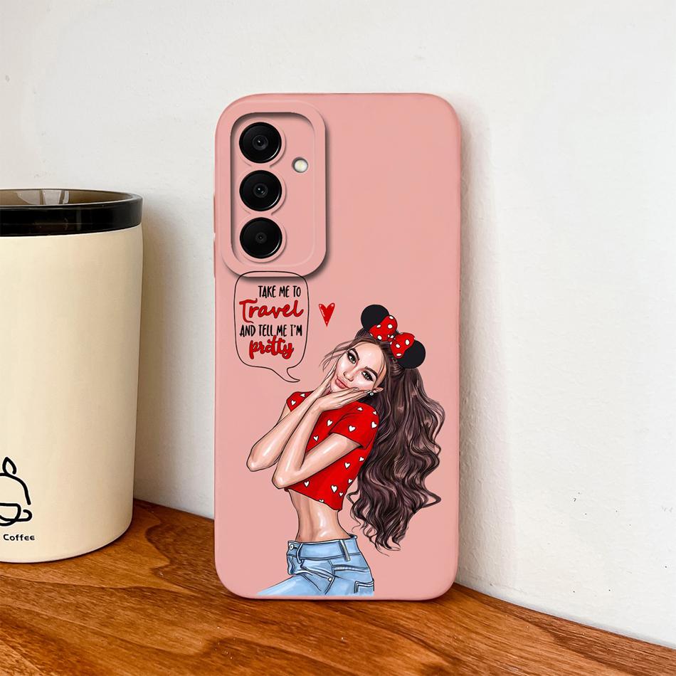 For Samsung Galaxy A37 A57 A17 A07 Phone Case Cute Astronaut Smooth Liquid Silicone Full Coverage Anti Drop Soft Durable Bumper