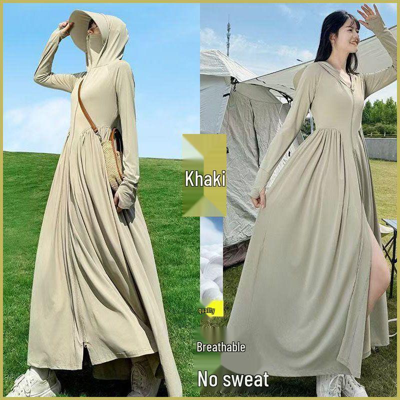 Women s UPF 50+ Hooded Summer Dress - Lightweight, Breathable UV Protection L (40-50kg)