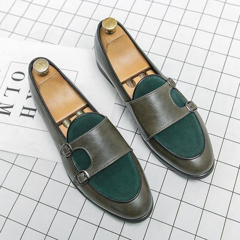 Men's Large British Style Leather Slip-on Loafers - Casual and Trendy