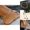 Geometric Style Foot Jewelry With Handmade Turquoise Beads For Travel Gift