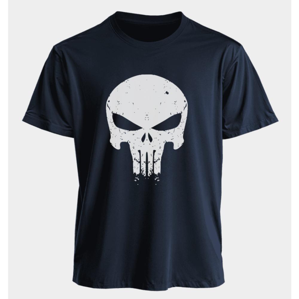 Men's and Women's T-shirts Punisher Summer American Spring and Autumn Basic Loose Sporty Trend Oversized Short-sleeved