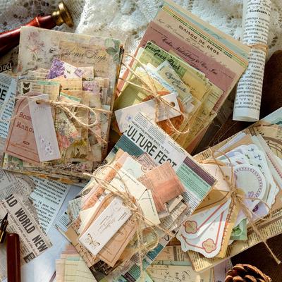 100 Pieces/set Retro Aesthetic Material Paper Scrapbook Set Planner Craft Diary Photo Album Compilation Miscellaneous Items Journal Supplies