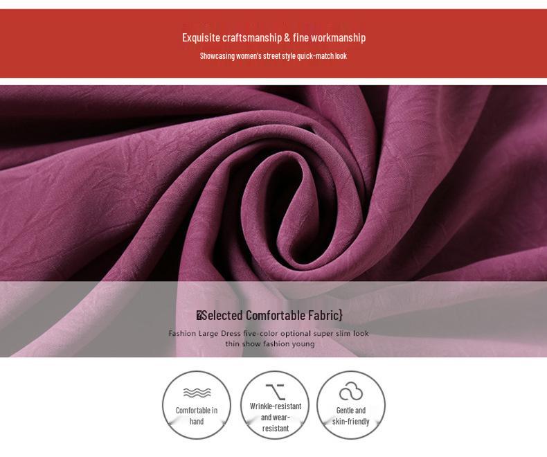 Summer 2025 Noble Lady Plus Size Dress - Short-Sleeved, Elegant Design for Middle-Aged & Elderly Women