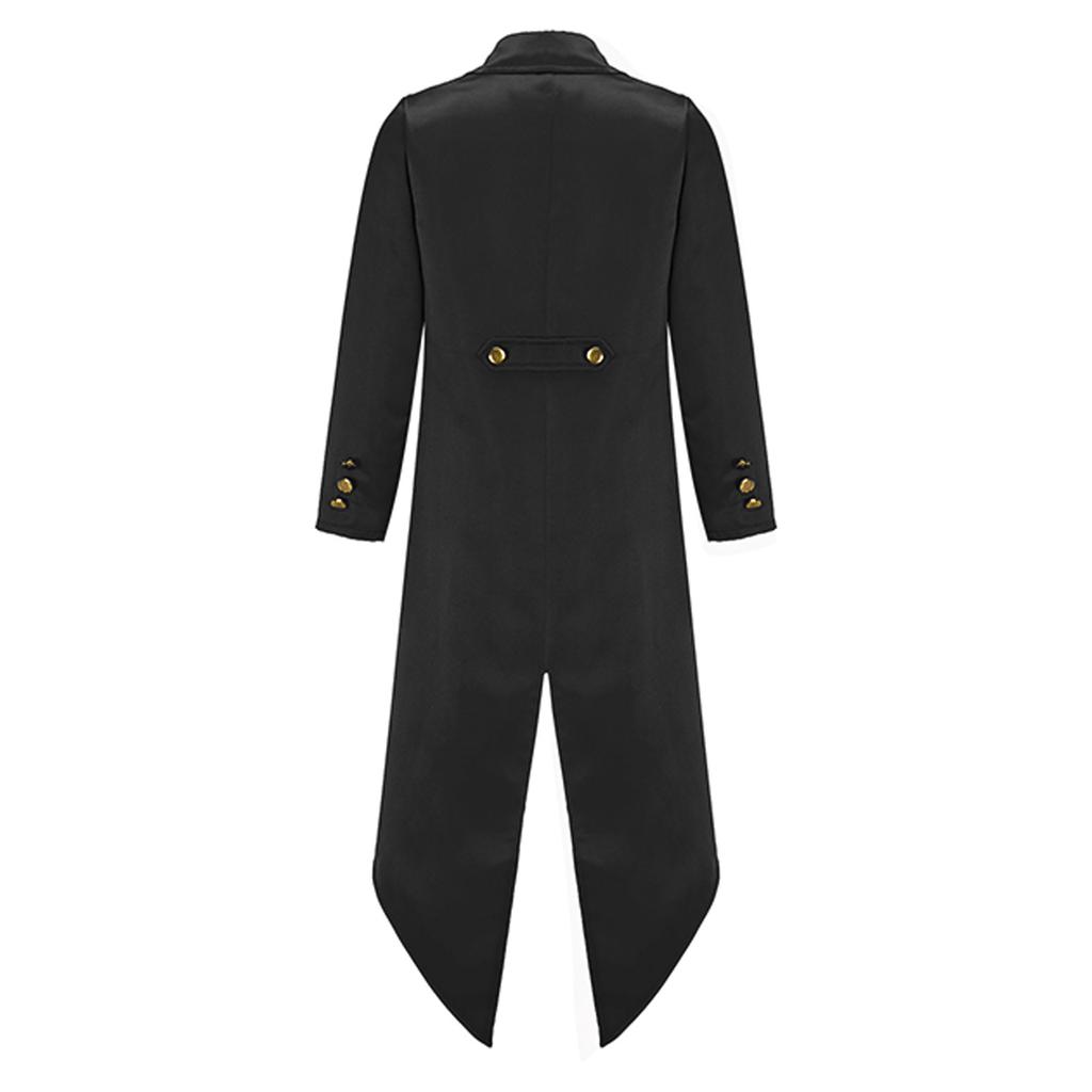 Boys Girls Steampunk Tailcoat Victorian Jacket Retro Gold Buttons Fake Two Piece Renaissance Costume Set